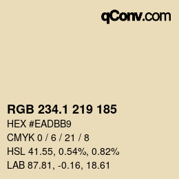 カラーコード: RGB 234.1 219 185 | qconv.com