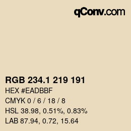 Color code: RGB 234.1 219 191 | qconv.com