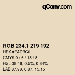Color code: RGB 234.1 219 192 | qconv.com