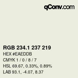 カラーコード: RGB 234.1 237 219 | qconv.com