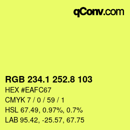 カラーコード: RGB 234.1 252.8 103 | qconv.com