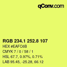 カラーコード: RGB 234.1 252.8 107 | qconv.com