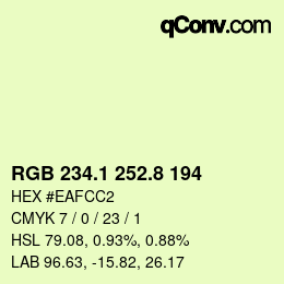 Color code: RGB 234.1 252.8 194 | qconv.com