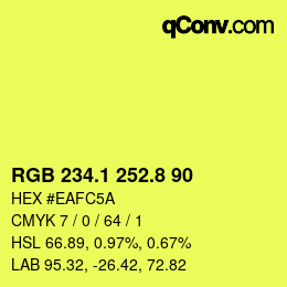 カラーコード: RGB 234.1 252.8 90 | qconv.com
