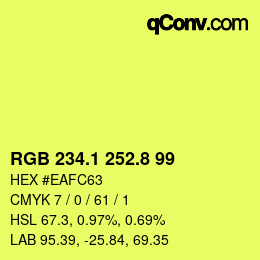 カラーコード: RGB 234.1 252.8 99 | qconv.com