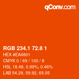カラーコード: RGB 234.1 72.8 1 | qconv.com