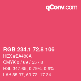 カラーコード: RGB 234.1 72.8 106 | qconv.com