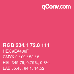 カラーコード: RGB 234.1 72.8 111 | qconv.com