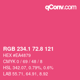 カラーコード: RGB 234.1 72.8 121 | qconv.com