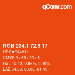 カラーコード: RGB 234.1 72.8 17 | qconv.com