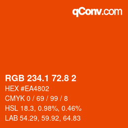 カラーコード: RGB 234.1 72.8 2 | qconv.com