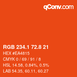 カラーコード: RGB 234.1 72.8 21 | qconv.com