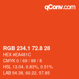 カラーコード: RGB 234.1 72.8 28 | qconv.com