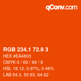 カラーコード: RGB 234.1 72.8 3 | qconv.com
