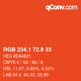 カラーコード: RGB 234.1 72.8 33 | qconv.com