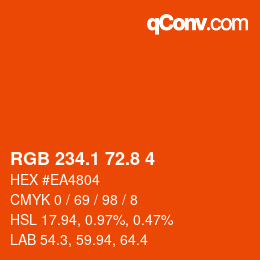 カラーコード: RGB 234.1 72.8 4 | qconv.com