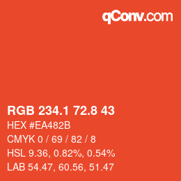 カラーコード: RGB 234.1 72.8 43 | qconv.com