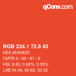 カラーコード: RGB 234.1 72.8 45 | qconv.com