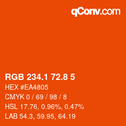 カラーコード: RGB 234.1 72.8 5 | qconv.com