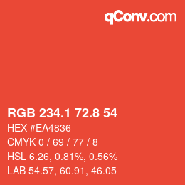 カラーコード: RGB 234.1 72.8 54 | qconv.com