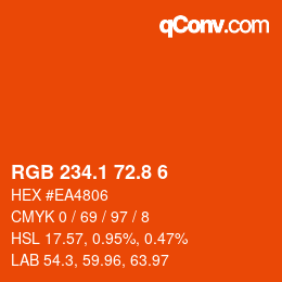 カラーコード: RGB 234.1 72.8 6 | qconv.com