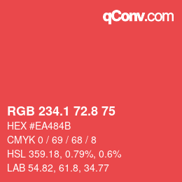 カラーコード: RGB 234.1 72.8 75 | qconv.com