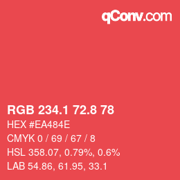 カラーコード: RGB 234.1 72.8 78 | qconv.com