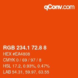 カラーコード: RGB 234.1 72.8 8 | qconv.com