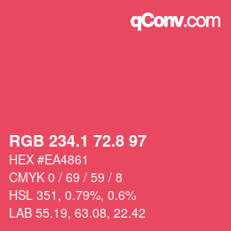カラーコード: RGB 234.1 72.8 97 | qconv.com