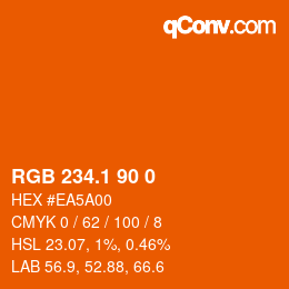 カラーコード: RGB 234.1 90 0 | qconv.com