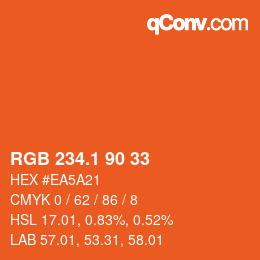 カラーコード: RGB 234.1 90 33 | qconv.com