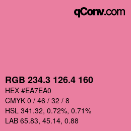 カラーコード: RGB 234.3 126.4 160 | qconv.com