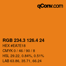 カラーコード: RGB 234.3 126.4 24 | qconv.com