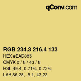 カラーコード: RGB 234.3 216.4 133 | qconv.com