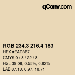 カラーコード: RGB 234.3 216.4 183 | qconv.com