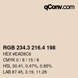 カラーコード: RGB 234.3 216.4 198 | qconv.com