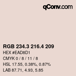 カラーコード: RGB 234.3 216.4 209 | qconv.com
