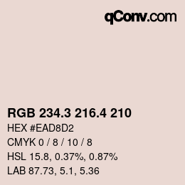 カラーコード: RGB 234.3 216.4 210 | qconv.com