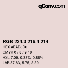 カラーコード: RGB 234.3 216.4 214 | qconv.com