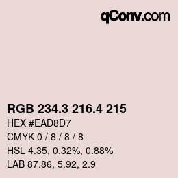 カラーコード: RGB 234.3 216.4 215 | qconv.com