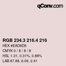 カラーコード: RGB 234.3 216.4 216 | qconv.com