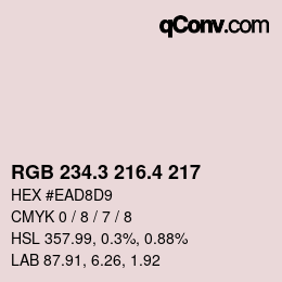 カラーコード: RGB 234.3 216.4 217 | qconv.com
