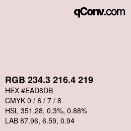 カラーコード: RGB 234.3 216.4 219 | qconv.com