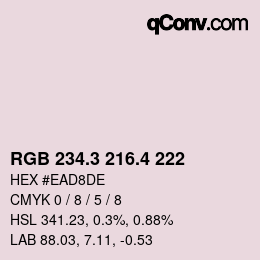 カラーコード: RGB 234.3 216.4 222 | qconv.com