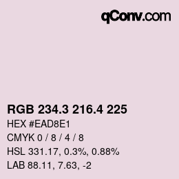 カラーコード: RGB 234.3 216.4 225 | qconv.com