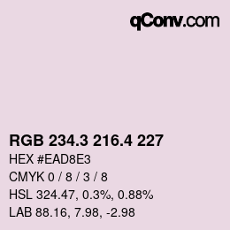 カラーコード: RGB 234.3 216.4 227 | qconv.com
