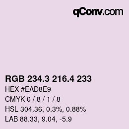 カラーコード: RGB 234.3 216.4 233 | qconv.com