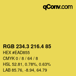 カラーコード: RGB 234.3 216.4 85 | qconv.com