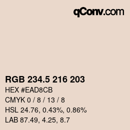 Farbcode: RGB 234.5 216 203 | qconv.com