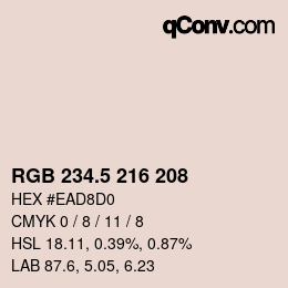 Color code: RGB 234.5 216 208 | qconv.com